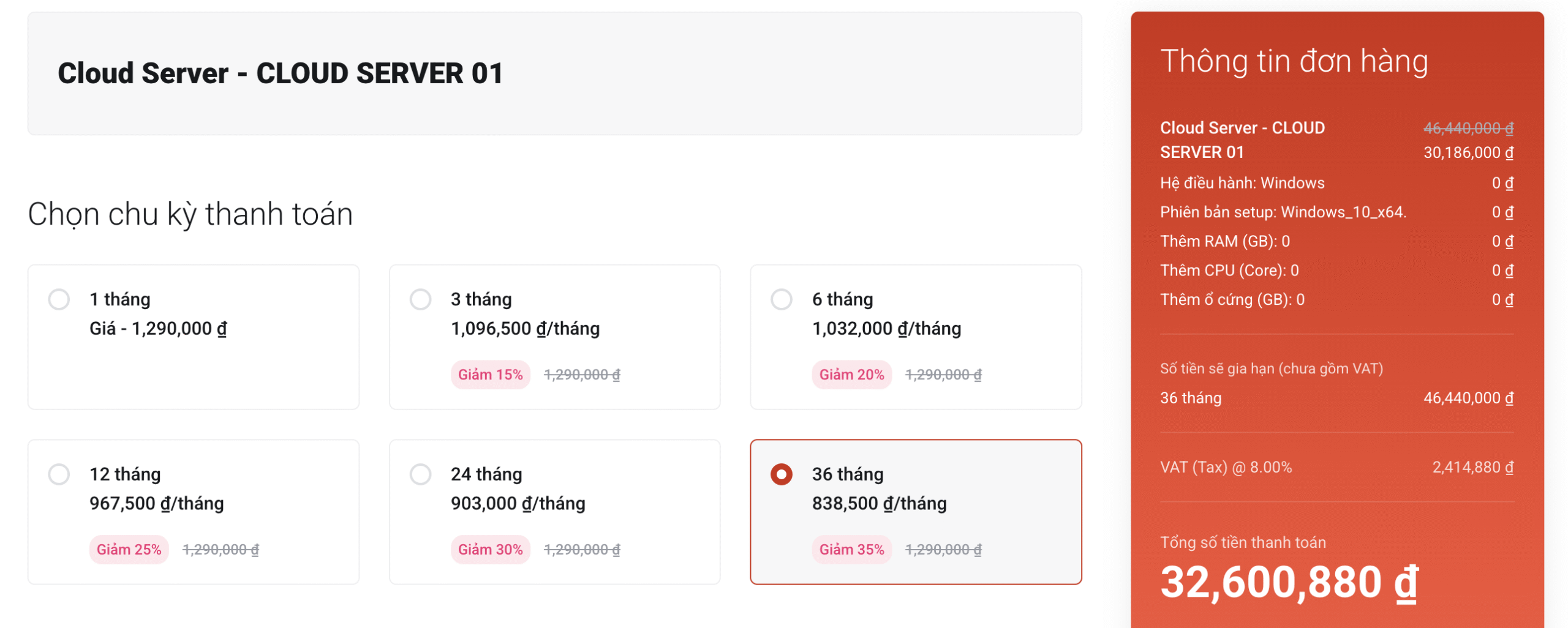 Khuyễn mãi 35% cho vps tại BKHOST