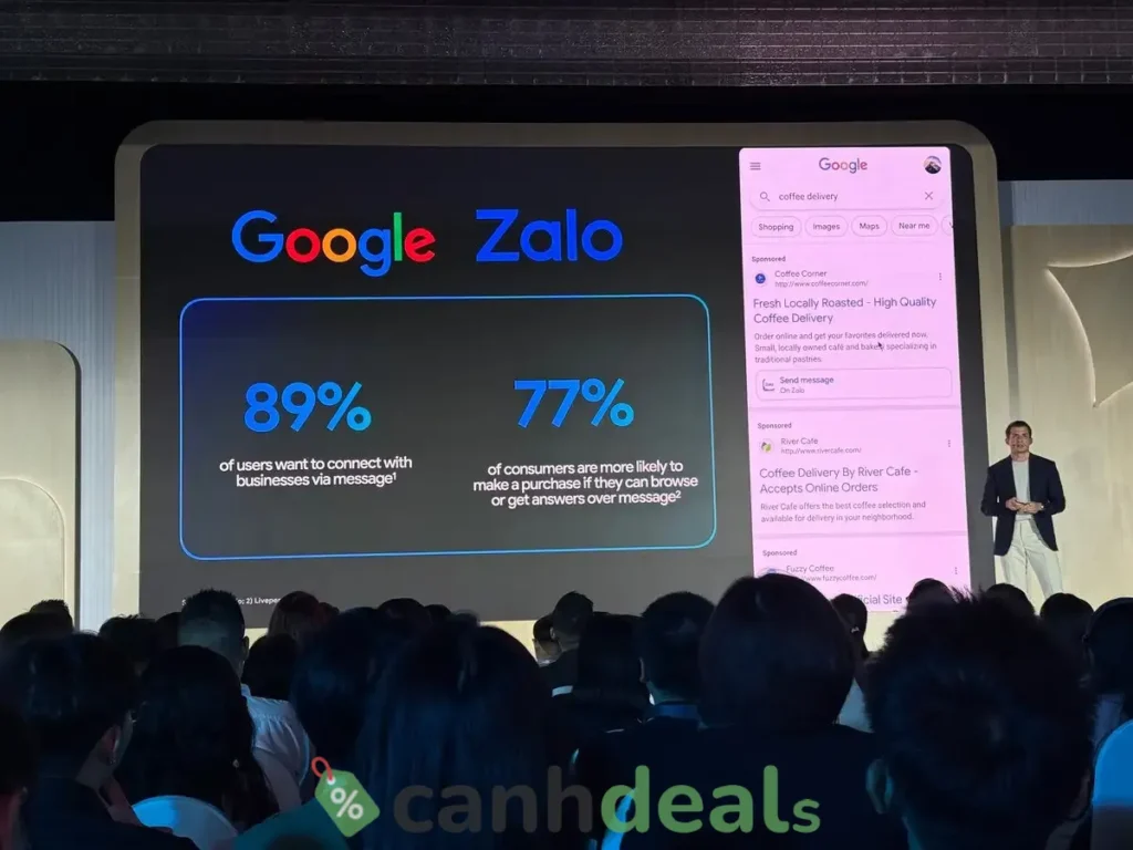 Google hợp tác với Zalo ra mắt thí điểm tính năng Click to Zalo