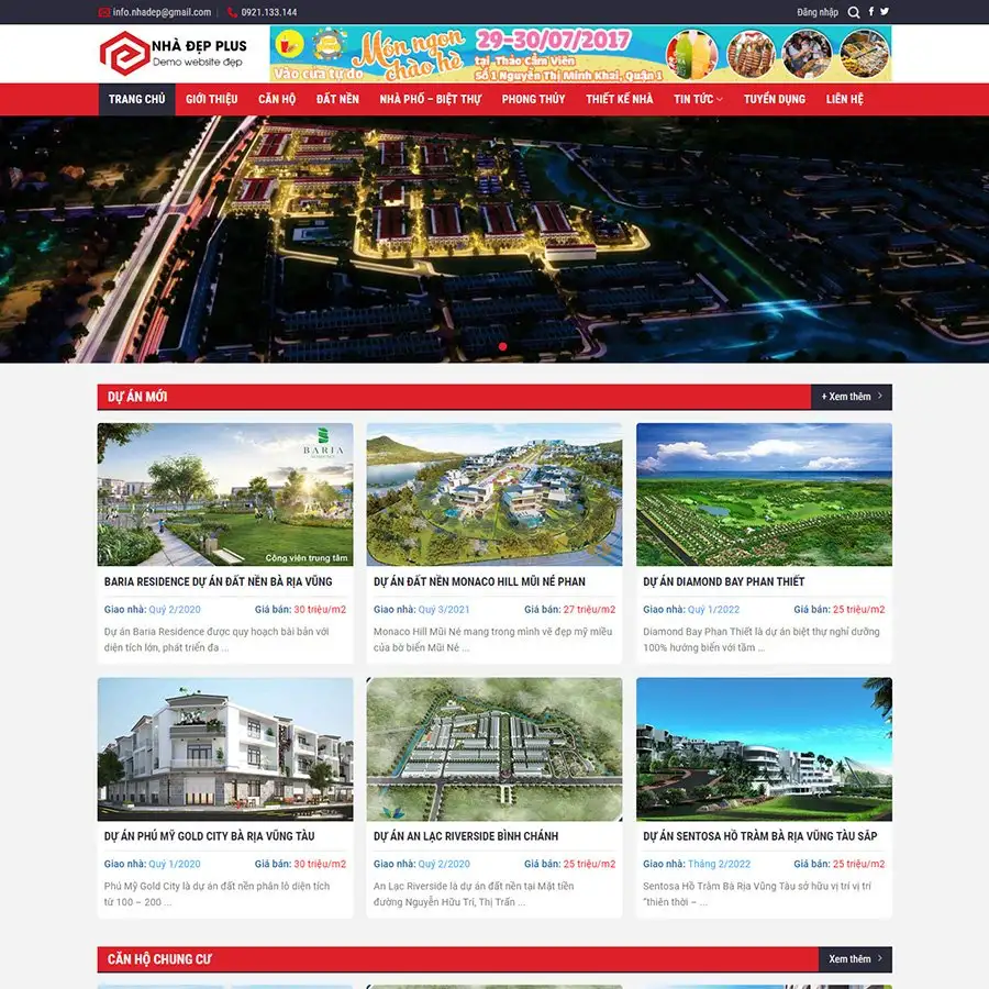 Chia sẻ theme bất động sản đẹp, chuyên nghiệp, chuẩn SEO