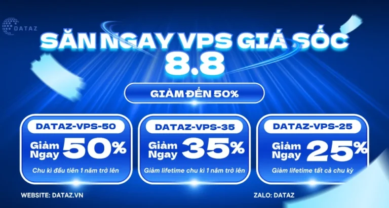 Khuyến mãi – Mã giảm giá 50% VPS tại DataZ (8/2025)