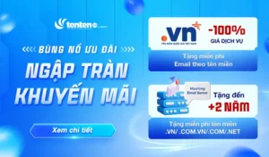 Tên miền chỉ 1K, 9K, Miễn phí .VN .COM.VN, .COM, .NET tại TENTEN